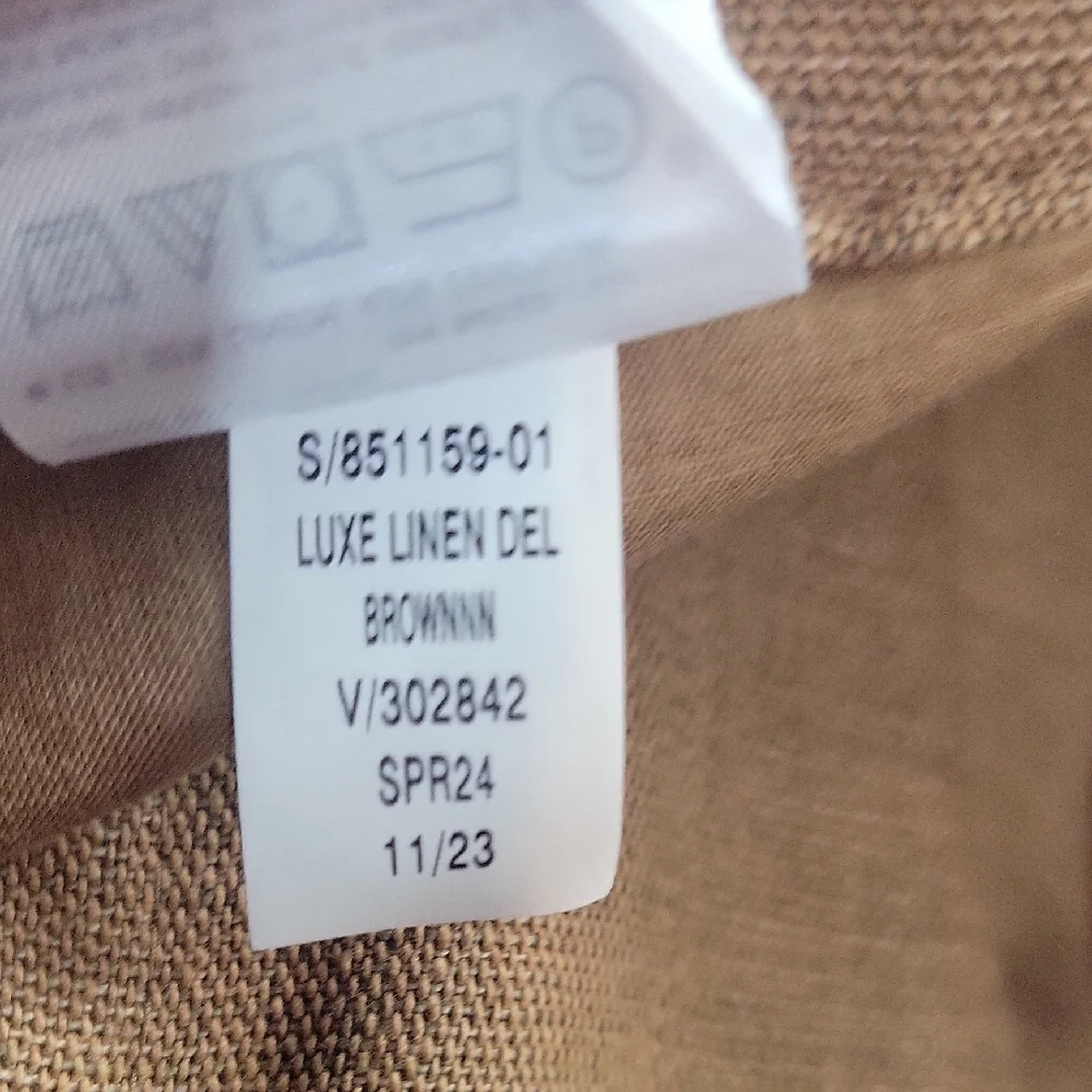 Banana Republic brown linen blend cargo trouser wide leg pants size 14